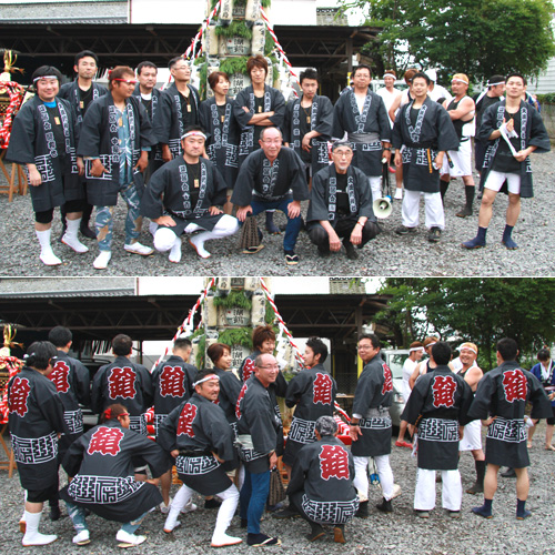 長野県の燦房会様の神輿半纏のお写真です