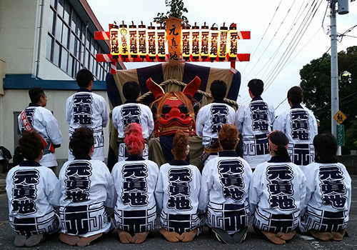 元真地町青年部様の半纏（幌獅子）