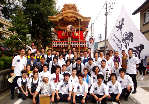 家山八幡宮東雲会様の会旗の写真