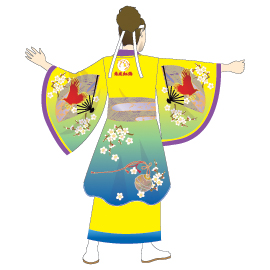 恵庭紅鴉様踊り子衣装デザイン後身頃