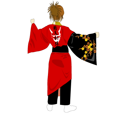 よさこい製作事例2011-魅天釧縲様の衣装後ろ身頃