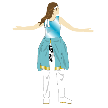 よさこい製作事例2011-無限翔風様の女性用早変わり後衣装後ろ身頃