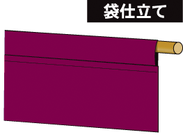 のれん（暖簾）の仕立て・袋仕立て